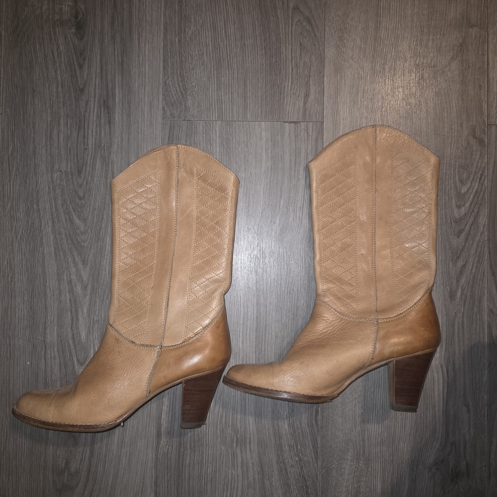 Tan Leather Western Boots